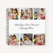 Creëer Uw eigen 6 Fotocollage Voeg uw groet toe Notitieboek (Voorkant)