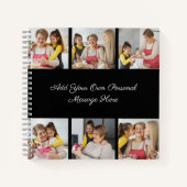 Creëer Uw eigen 6 Fotocollage Voeg uw groet toe Notitieboek (Voorkant)