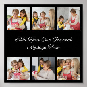 Creëer Uw eigen 6 Fotocollage Voeg uw groet toe Poster