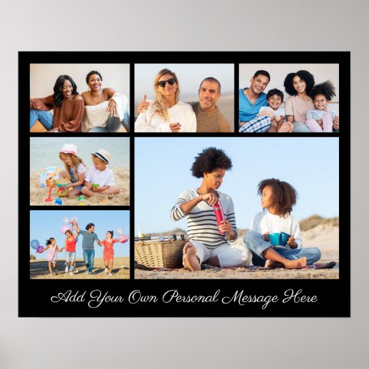 Creëer Uw eigen 6 Fotocollage Voeg uw groet toe Poster (Voorkant)