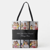 Creëer Uw eigen 6 Fotocollage Voeg uw groet toe Tote Bag (Voorkant)