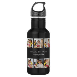 Creëer Uw eigen 6 Fotocollage Voeg uw groet toe Waterfles