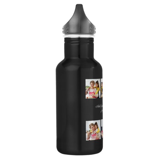 Creëer Uw eigen 6 Fotocollage Voeg uw groet toe Waterfles (Links)