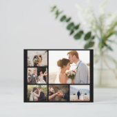 Creëer Uw Eigen 6 Fotocollage Zwart Feestdagenkaart (Staand voorkant)