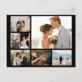 Creëer Uw Eigen 6 Fotocollage Zwart Feestdagenkaart (Voorkant)