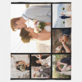 Creëer Uw Eigen 6 Fotocollage Zwart Fleece Deken (Voorkant)