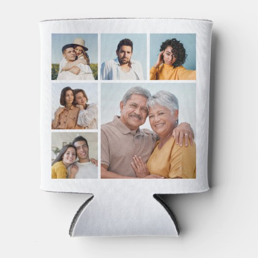 Creëer Uw eigen 6 Kleur voor fotocollage Editable Blikjeskoeler (Voorkant)