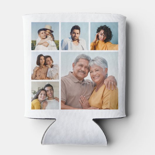 Creëer Uw eigen 6 Kleur voor fotocollage Editable Blikjeskoeler (Achterkant)