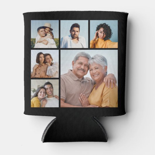 Creëer Uw eigen 6 Kleur voor fotocollage Editable Blikjeskoeler (Voorkant)