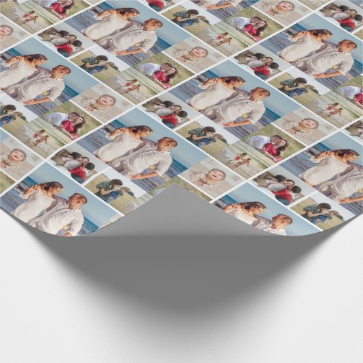 Creëer Uw eigen 6 Kleur voor fotocollage Editable Cadeaupapier (Hoek)