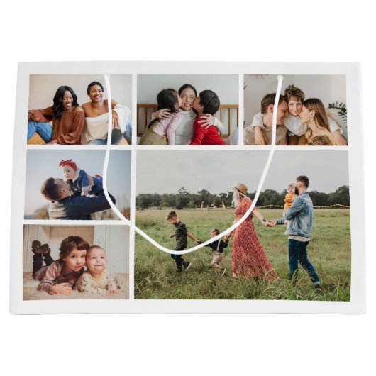 Creëer Uw eigen 6 Kleur voor fotocollage Editable Groot Cadeauzakje (Voorkant)