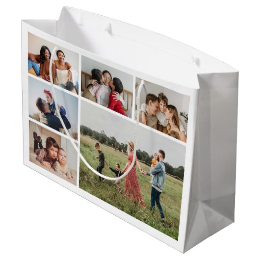 Creëer Uw eigen 6 Kleur voor fotocollage Editable Groot Cadeauzakje (Achterkant Gekanteld)