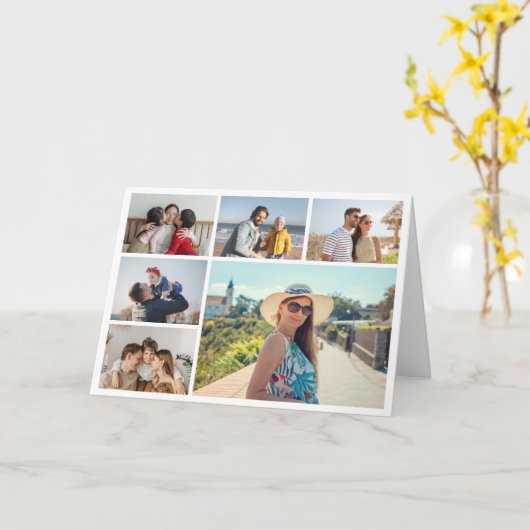 Creëer Uw eigen 6 Kleur voor fotocollage Editable Kaart (Gele Bloem)