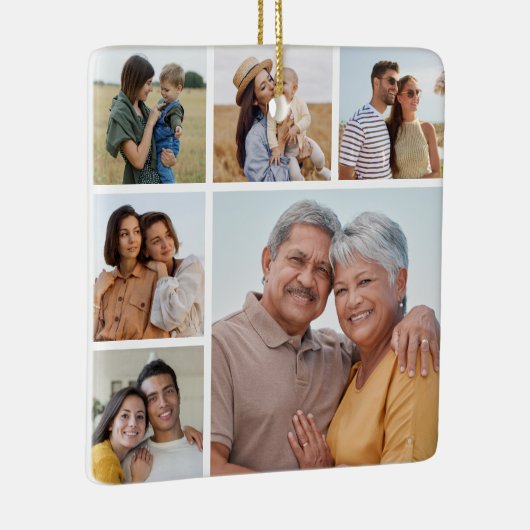 Creëer Uw eigen 6 Kleur voor fotocollage Editable Keramisch Ornament (Rechts)