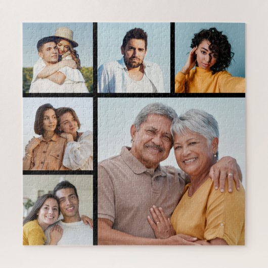 Creëer Uw eigen 6 Kleur voor fotocollage Editable Legpuzzel (Verticaal)