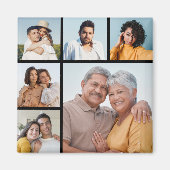 Creëer Uw eigen 6 Kleur voor fotocollage Editable Magneet (Voorkant)