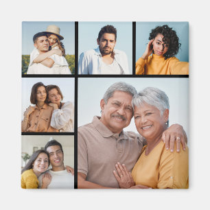 Creëer Uw eigen 6 Kleur voor fotocollage Editable Magneet