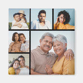 Creëer Uw eigen 6 Kleur voor fotocollage Editable Magneet (Voorkant)