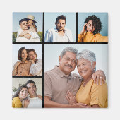 Creëer Uw eigen 6 Kleur voor fotocollage Editable Magneet (Voorkant)