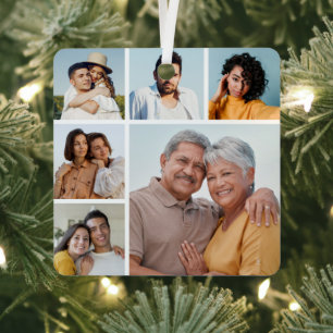 Creëer Uw eigen 6 Kleur voor fotocollage Editable Metalen Ornament