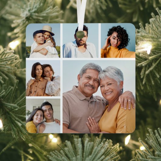 Creëer Uw eigen 6 Kleur voor fotocollage Editable Metalen Ornament (Insitu)