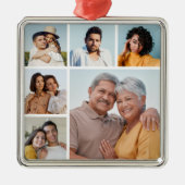 Creëer Uw eigen 6 Kleur voor fotocollage Editable Metalen Ornament (Voorkant)