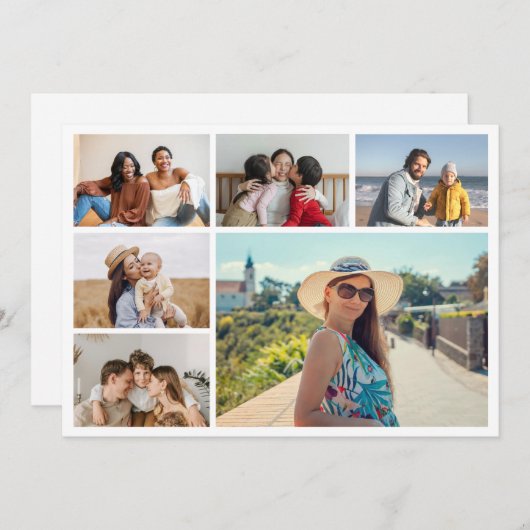 Creëer Uw eigen 6 Kleur voor fotocollage Editable Notitiekaartje (Voorkant / Achterkant)