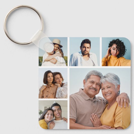 Creëer Uw eigen 6 Kleur voor fotocollage Editable Sleutelhanger (Voorkant)
