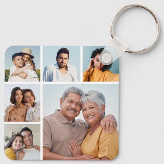 Creëer Uw eigen 6 Kleur voor fotocollage Editable Sleutelhanger (Achterkant)