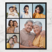 Creëer Uw eigen 6 Kleur voor fotocollage Editable Wijn Etiket (Enkel label)