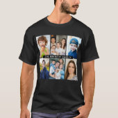 Creëer Uw eigen 6 Naam fotocollage zwart T-shirt (Voorkant)