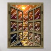 Creëer Uw eigen 6-pins bruin open Poster met ruite (Voorkant)