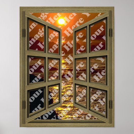 Creëer Uw eigen 6-pins bruin open Poster met ruite (Voorkant)