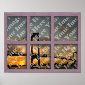 Creëer Uw eigen 6-pins roze ruitvenster Lijst Poster