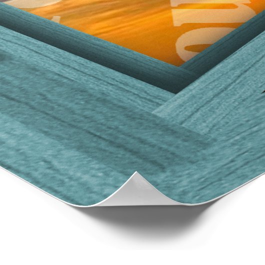 Creëer Uw eigen 6-puit groene wooden open venster Poster (Hoek)