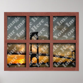 Creëer Uw eigen 6-puit rood hout Lijst Poster