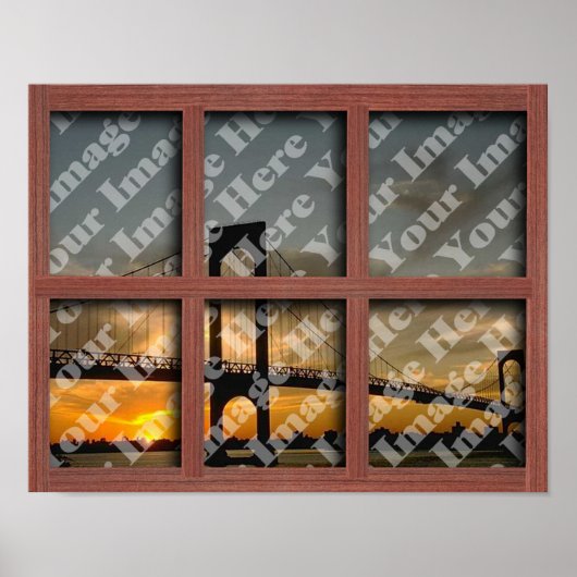 Creëer Uw eigen 6-puit rood hout Lijst Poster (Voorkant)