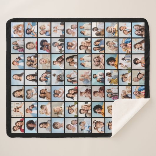 Creëer Uw eigen 70 Fotocollage Fleece Deken (Voorkant (horizontaal))