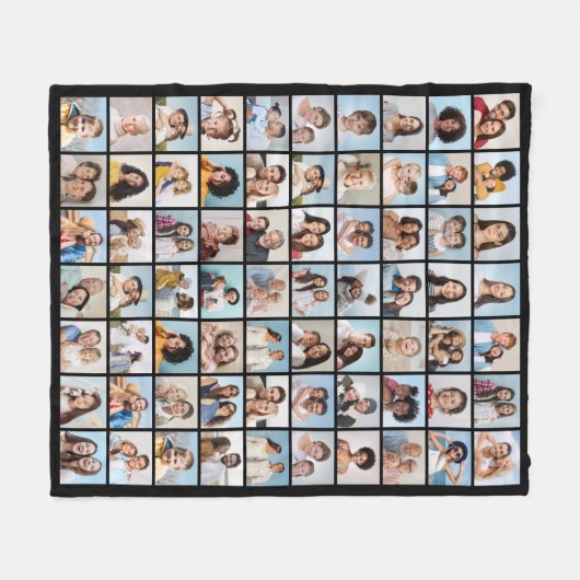 Creëer Uw eigen 70 Fotocollage Fleece Deken (Voorkant (Horizontaal))