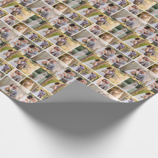 Creëer Uw eigen 7 foto bruiloft collage Cadeaupapier (Hoek)