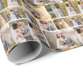 Creëer Uw eigen 7 foto bruiloft collage Cadeaupapier (Rol Hoek)