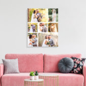 Creëer Uw eigen 7 foto bruiloft collage Canvas Afdruk (Insitu (Woonkamer))