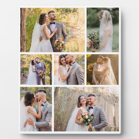 Creëer Uw eigen 7 foto bruiloft collage Fotoplaat (Voorkant)