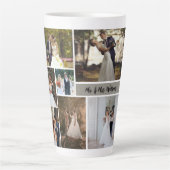 Creëer Uw eigen 7-foto bruiloft collage Latte Mok (Voorkant)