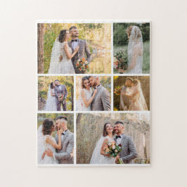 Creëer Uw eigen 7 foto bruiloft collage Legpuzzel