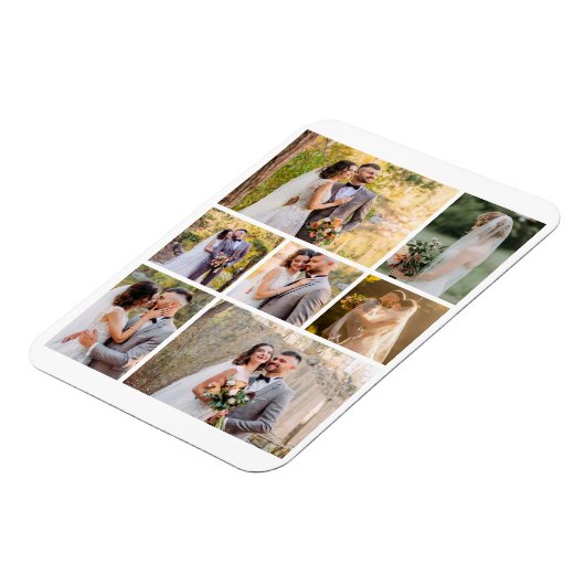 Creëer Uw eigen 7 foto bruiloft collage Magneet (Linkerzijde)