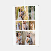 Creëer Uw eigen 7 foto bruiloft collage Metalen Ornament (Voorkant links)