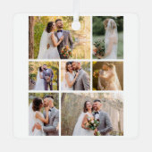 Creëer Uw eigen 7 foto bruiloft collage Metalen Ornament (Voorkant)