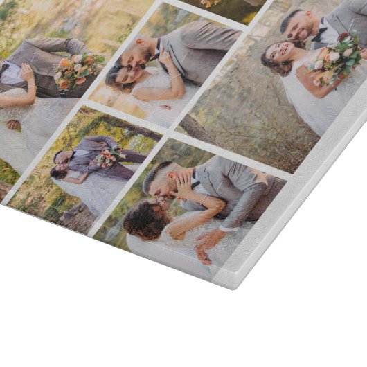 Creëer Uw eigen 7 foto bruiloft collage Snijplank (Hoek)