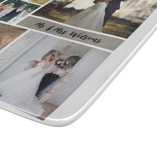 Creëer Uw eigen 7-foto bruiloft collage Snijplank (Hoek)